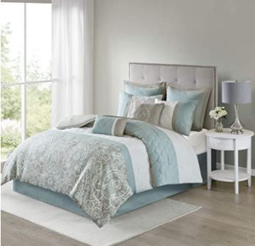 510DESIGN Comforter Set 510 Design King 8 Pcs Seafoam