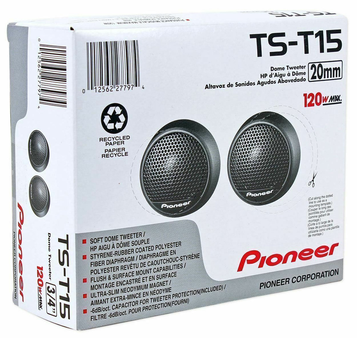 PIONEER Tweeter Car TST15 0.75" 120W