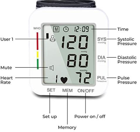 GENERIC Blood Pressure Monitor Wrist Digital LCD Screen
