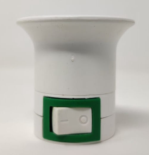 Adaptor 2 Pin White & Green Plug to Socket Screw with Switch