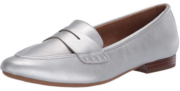 AEROSOLES Footwear Women's Casual, Loafer Flat Silver