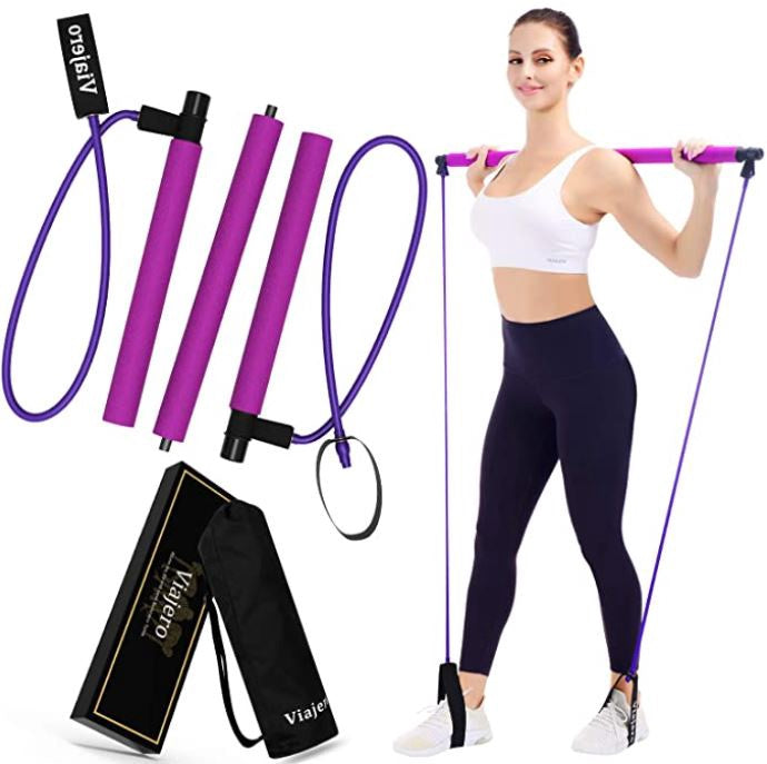 VIAJERO Pilates Bar Kit Portable Home Gym Workout