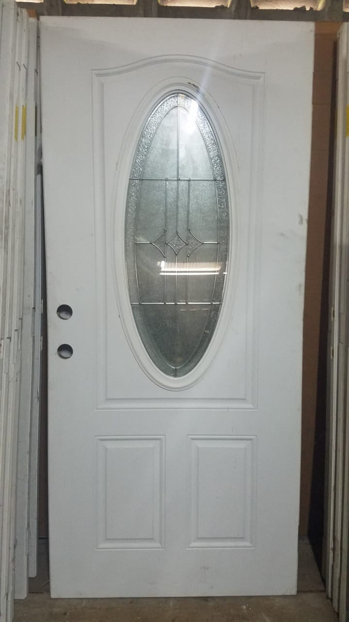 JELDWEN Door Steel Oval Nickle Gt R00397JW 36X80 Without Lock and Frame