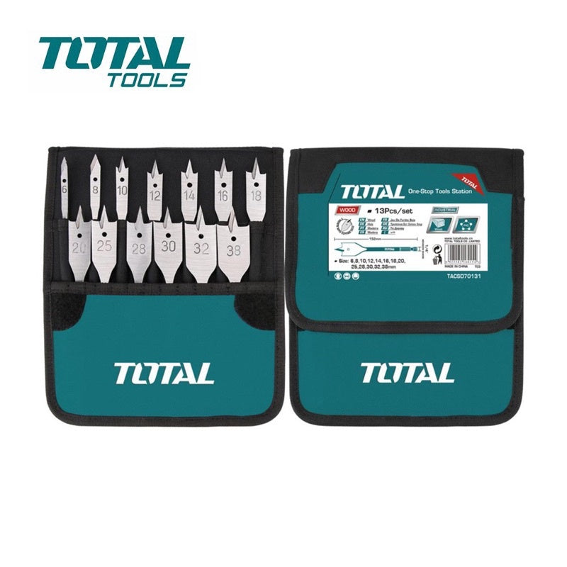 TOTAL Drill Bit Set 13PCS TACSD70131 Flat Wood