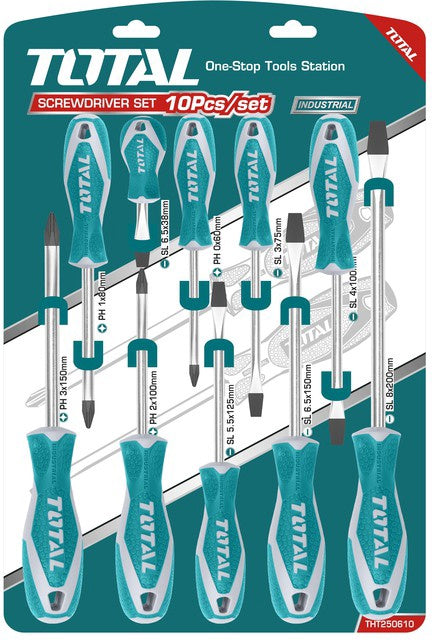TOTAL Screwdriver Set 10PCS THT250610