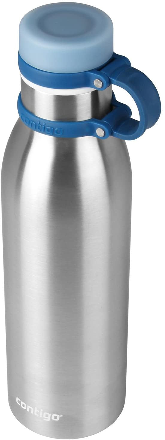 CONTIGO Travel Mug Matterhorn VACCUUM-INSULATED Stainless Steel Water Bottle, 20 OZ, Stainless Steel with Monaco Accents