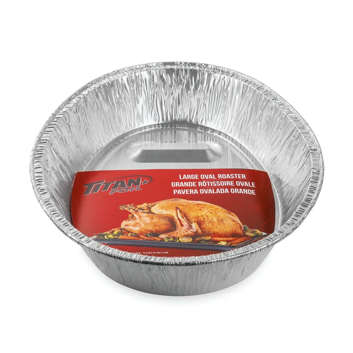 TITAN Foil Tray Ultra BZ91366R Large Oval Roaster 17X12.75X3.125" 43.2X32.4X7.9CM