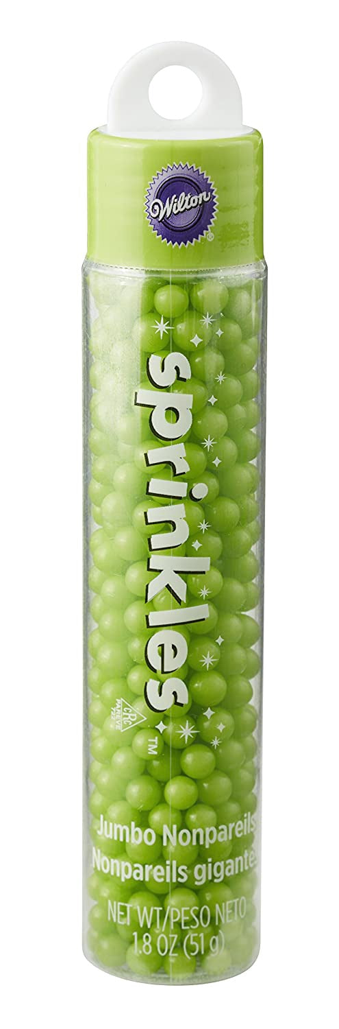 WILTON Baking Sprinkles Nonpareils Jumbo Green 1.8OZ 51G 710-9973