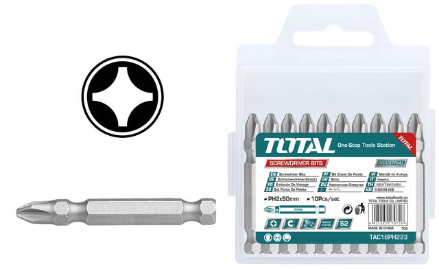 TOTAL Screwdriver Bit Set 10PCS TAC16PH223