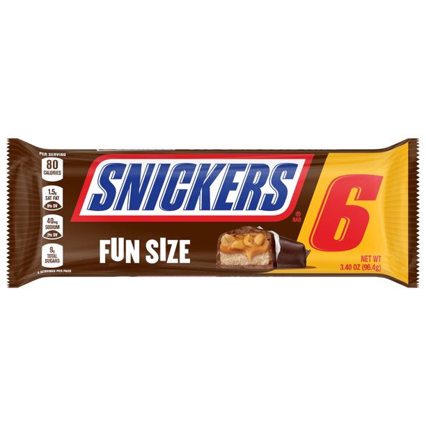 SNICKERS 6 Bar Pack Fun Size 3.40OZ 96.4G