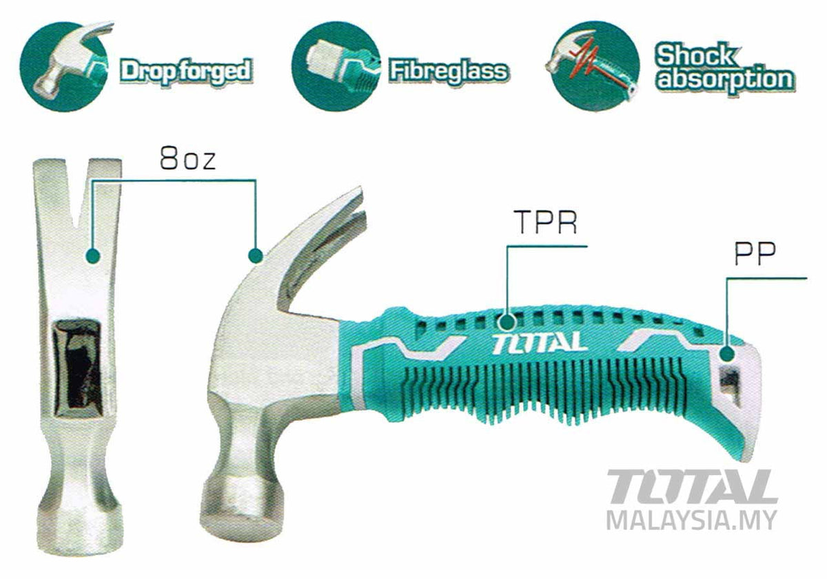 TOTAL Hammer Claw Mini 8OZ 220G THTM7386D