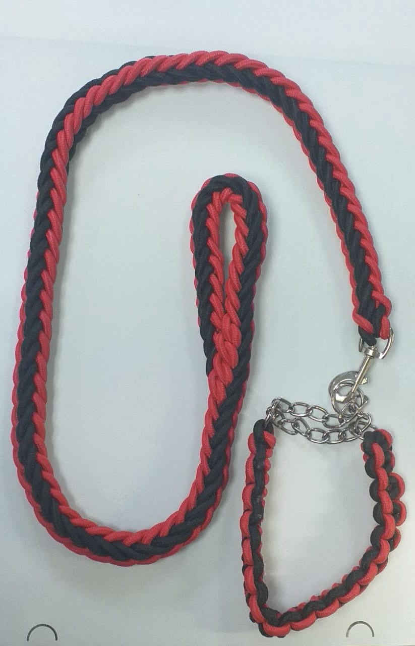 Dog Collar Plaited Rope Type with Leash 4FT