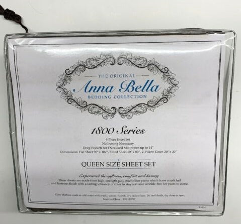 ANNA BELLA Bedsheet Set Queen 1800 Series 4-PIECE