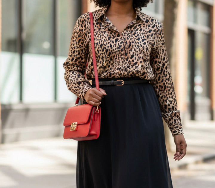 Top Blouse Print Leopard / White