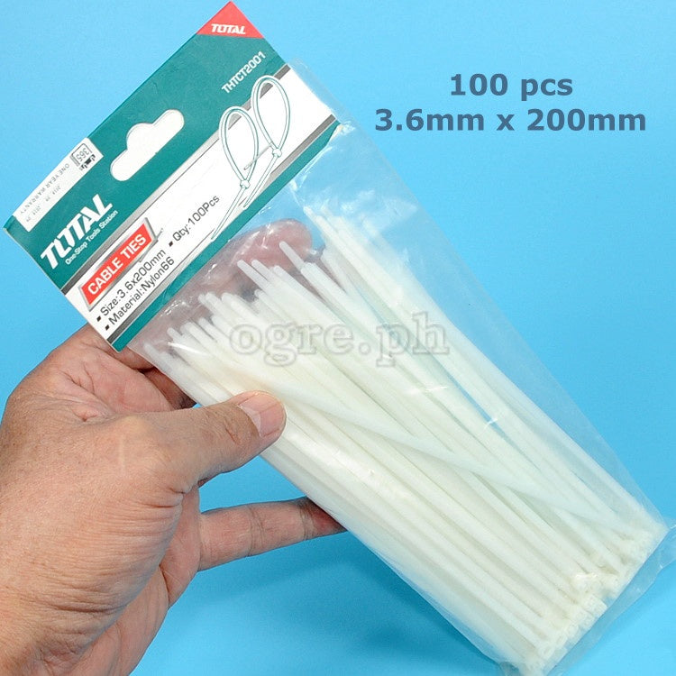TOTAL Cable Tie 3.6 X 200MM THTCT2001 100PCS Pack