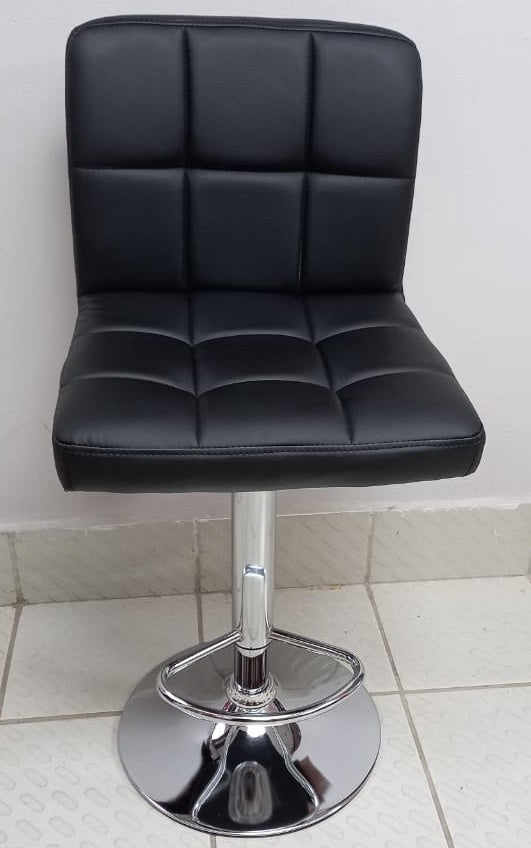 Bar Stool 311004 with Back Rest Black Leather