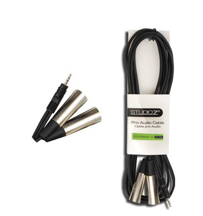 STUDIO Z Lead 3.5MM Male Stereo to 2 Xlr Male 10' ZPC-DXM35-10