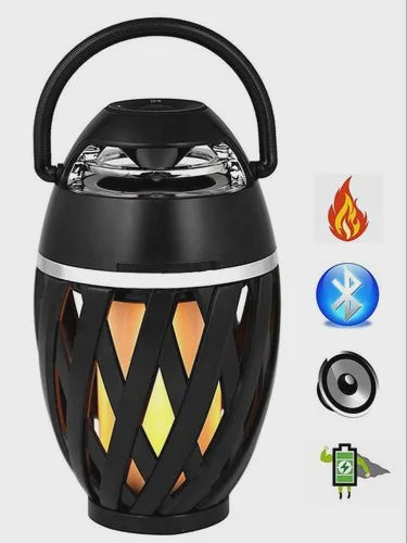 Music Box Bluetooth Flame Stmosphere Speaker LED Color Changing Light