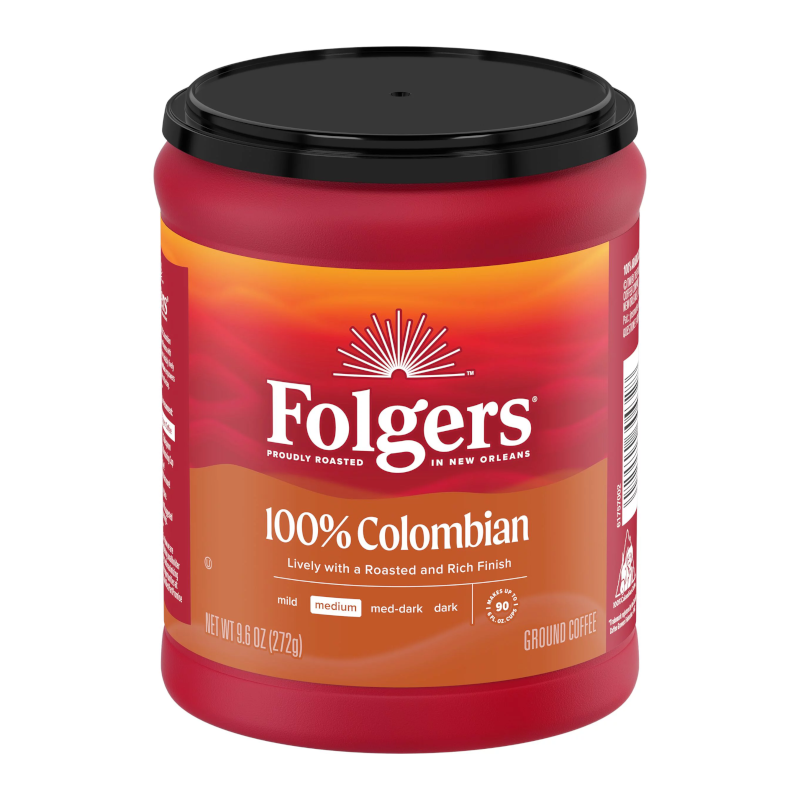 FOLGERS Coffee 100% Colombian Medium Ground 9.6OZ 272G
