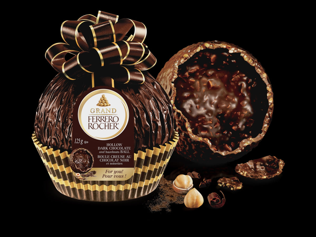 FERRERO ROCHER Grand Hollow Dark Chocolate and Hazelnut Ball 125G