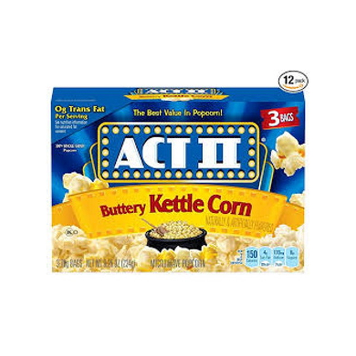 Popcorn Act11 Kettle Corn 3 pack (2.5oz)