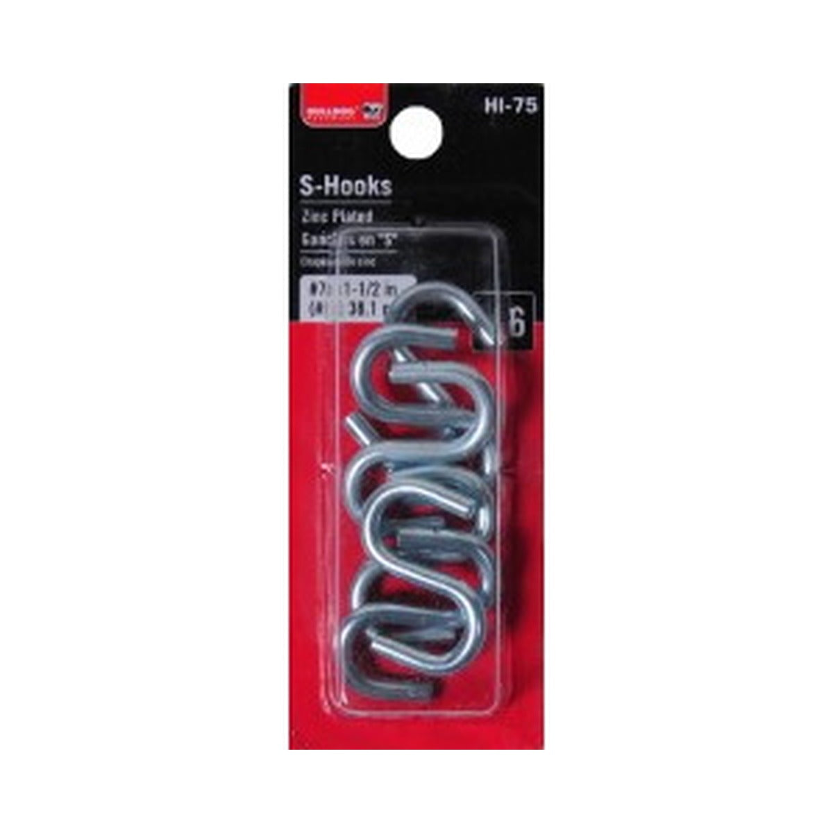Hook `S` Shaped #7 x1-1/2 inches 6pcs