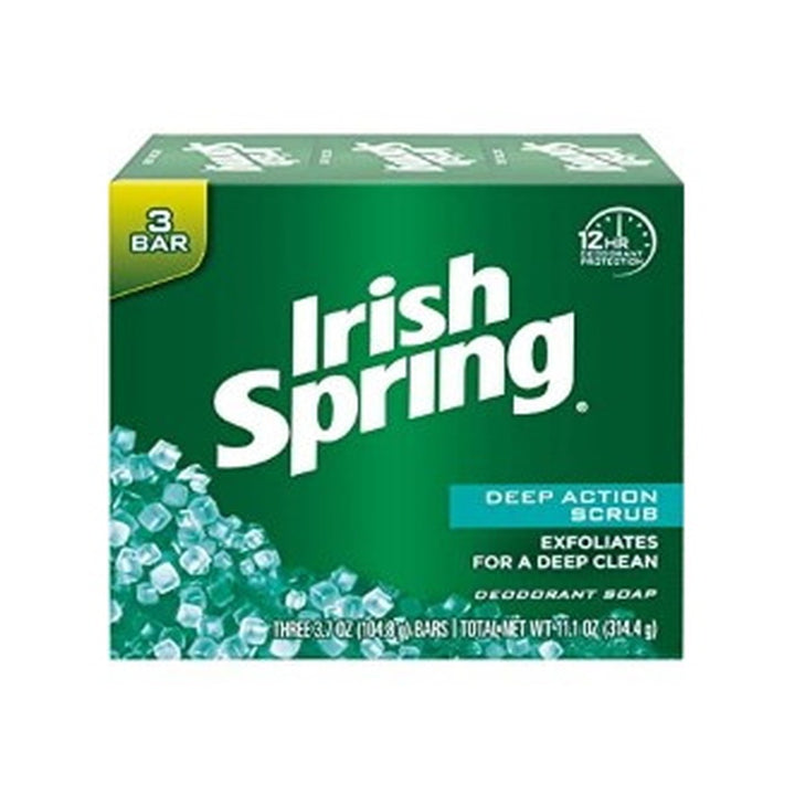 Soap Bar Irish Spring Deep Action Scrub 3pk 7oz