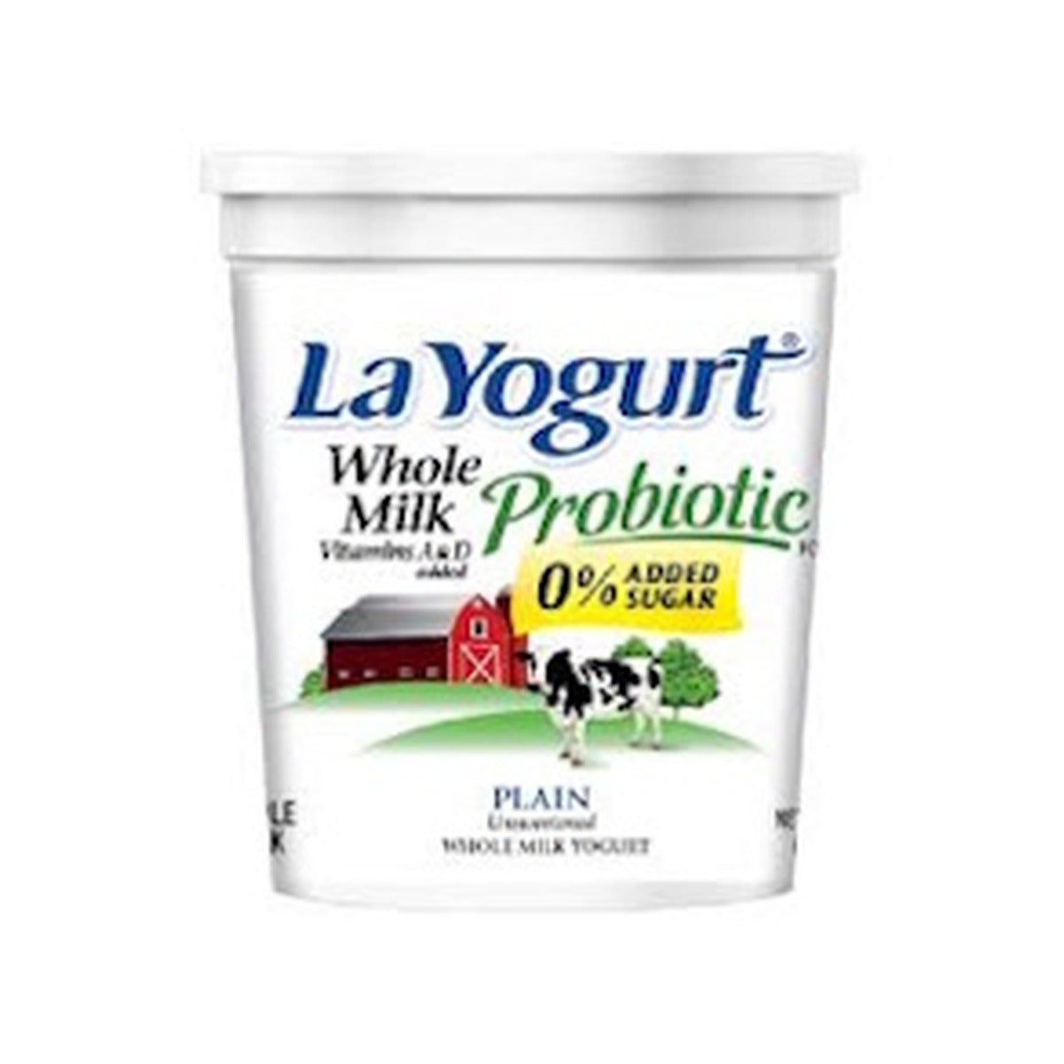 La Yogurt Plain Whole Milk 0% Added Sugar 907g