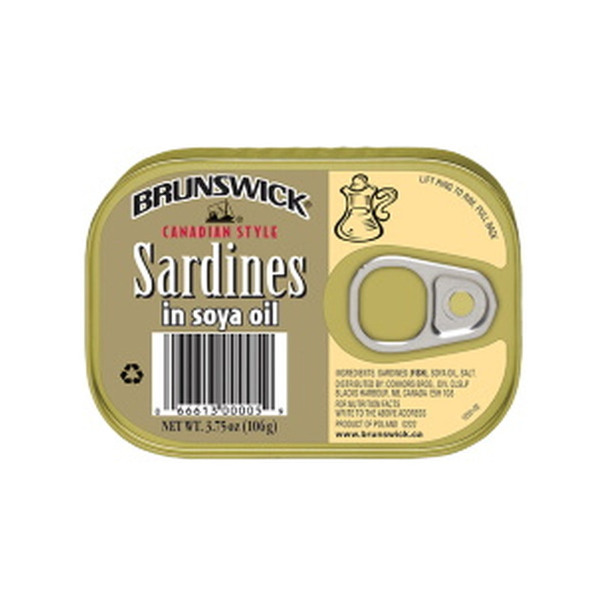 Sardine in Soya oil Brunswick 3.75oz