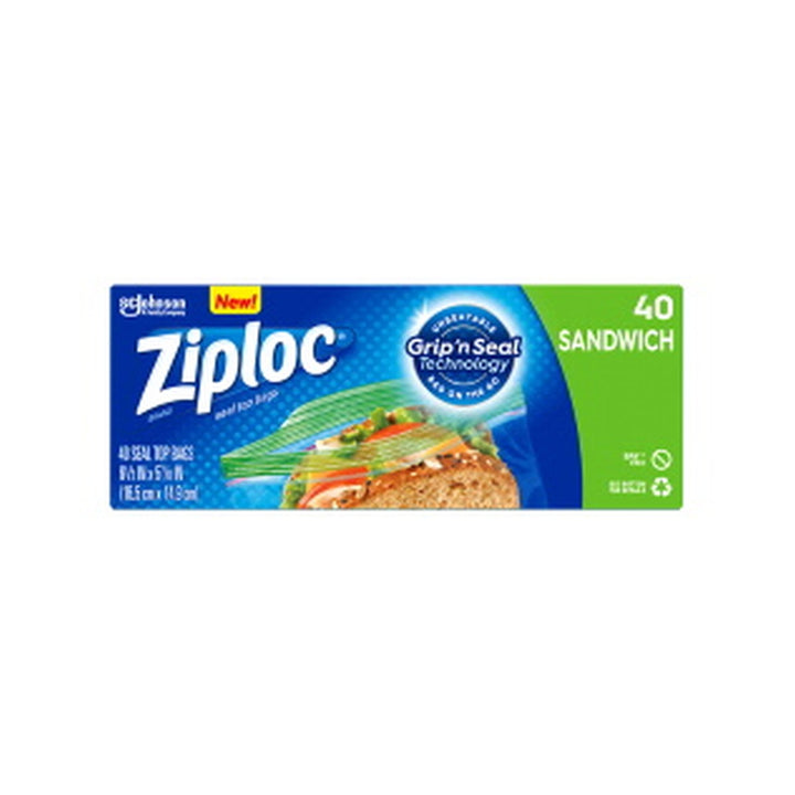 Ziploc Grip 'N Seal Sandwich Bags, 40ct