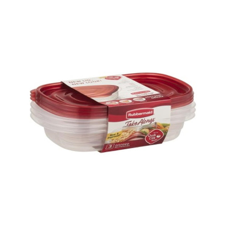 Containers Rubbermaid 3 Divided Rectangles w Lids