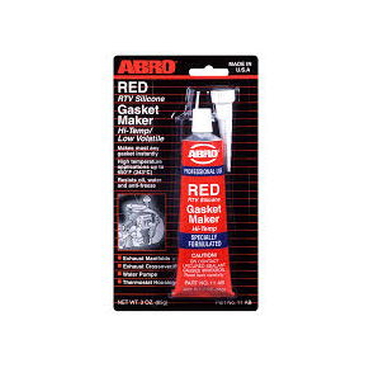 Silicone Gasket Maker Abro Red 3 oz