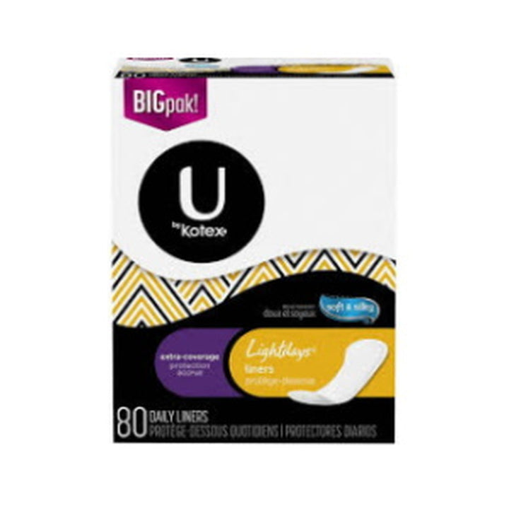 Kotex Panty Liners Extra Coverage 80 count