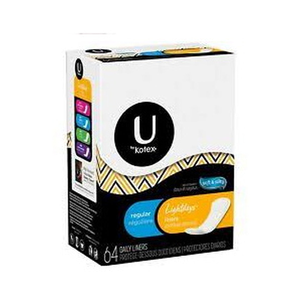 Kotex Panty Liners Regular 64 count