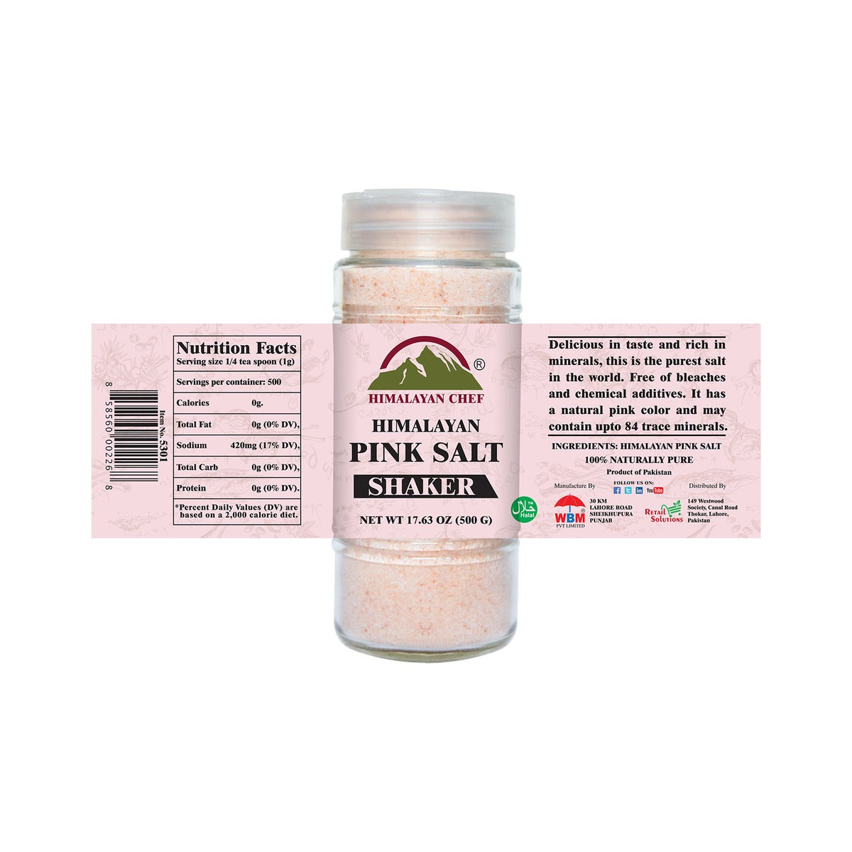 Himalayan Chef Pink Salt Fine Salt 9oz
