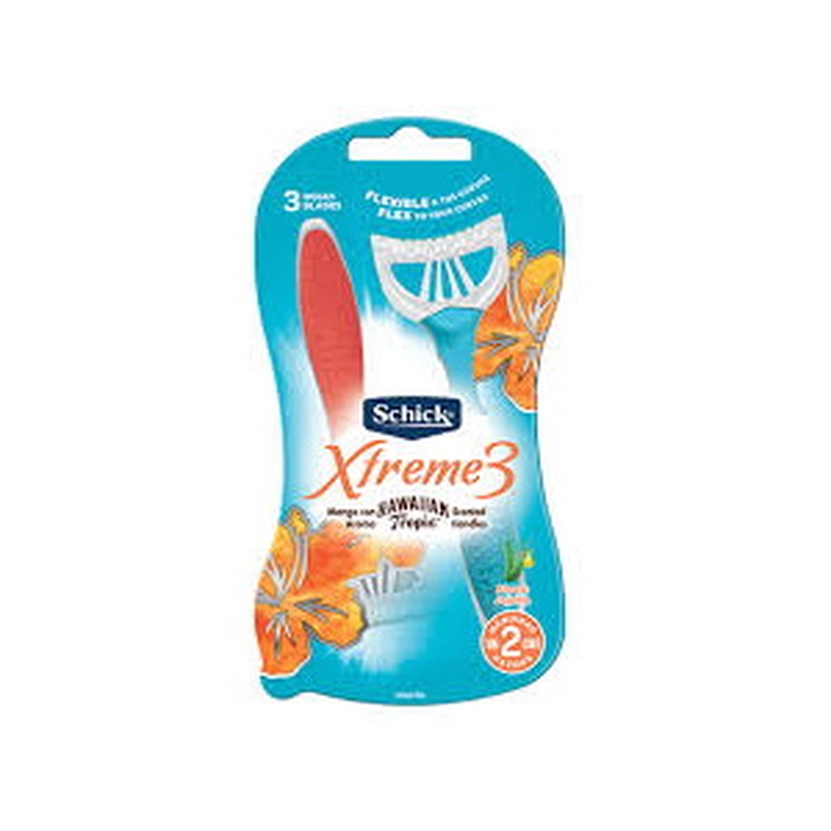 Shaver Schick Xtreme 3 Hawaiian Tropic 2 count