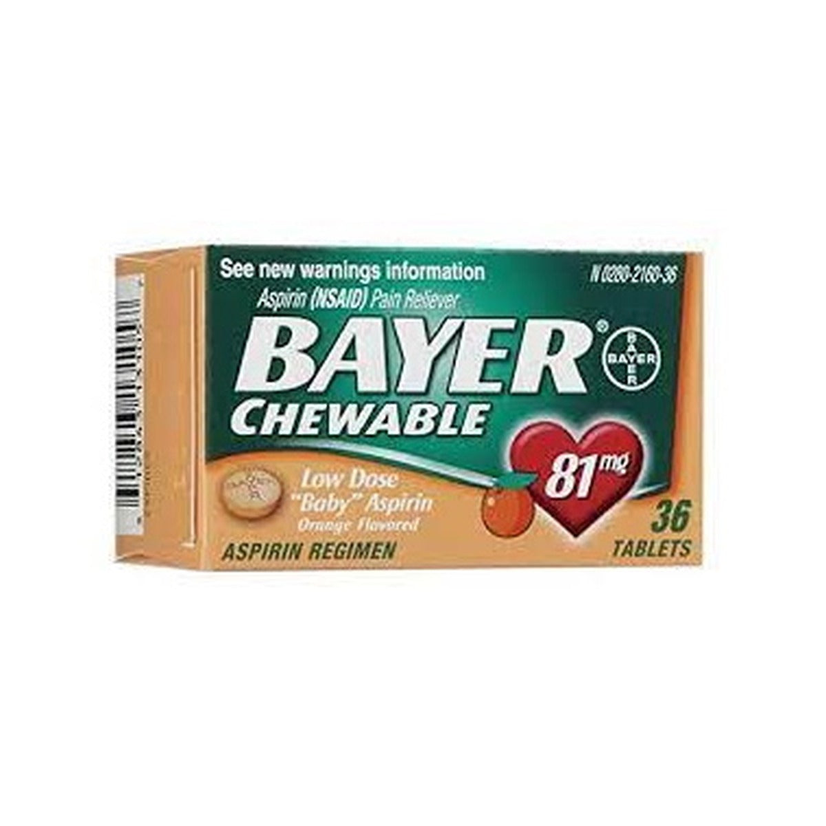 Bayer Aspirin 81Mg 36'S Chewable