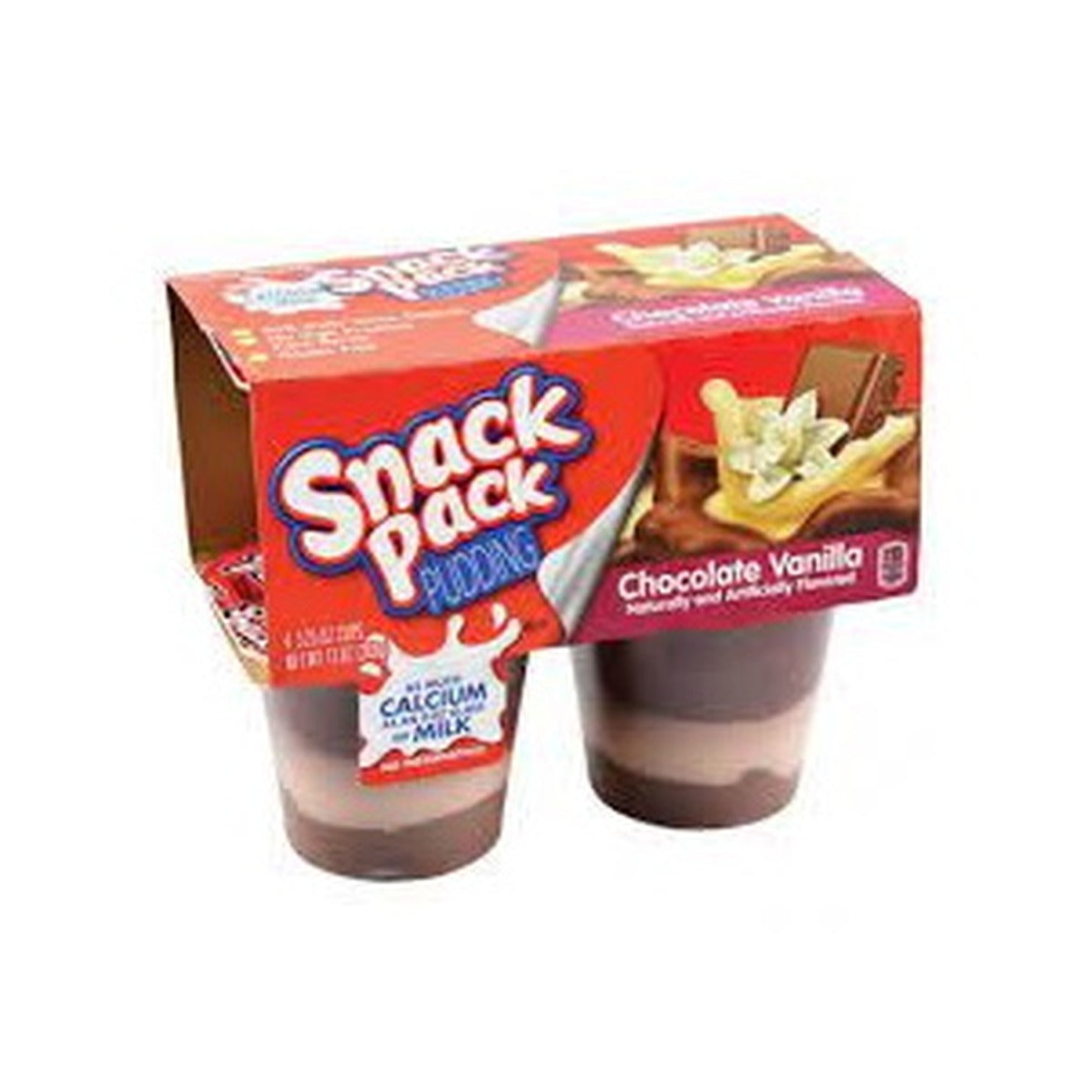 Pudding Snack Pack Chocolate Vanilla 4 cups