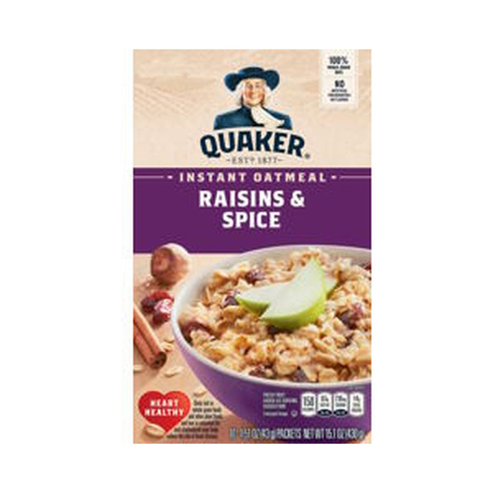 Oats Quaker Instant Raisins & Spice 8pk 1.5oz