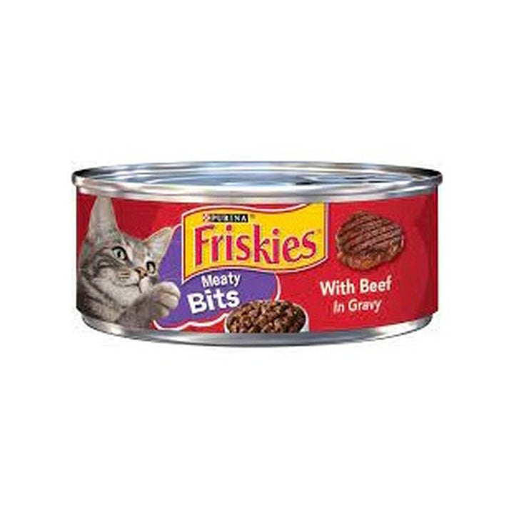 Cat Food Can Friskies Meaty Bits Beef in Gravy 5.5oz