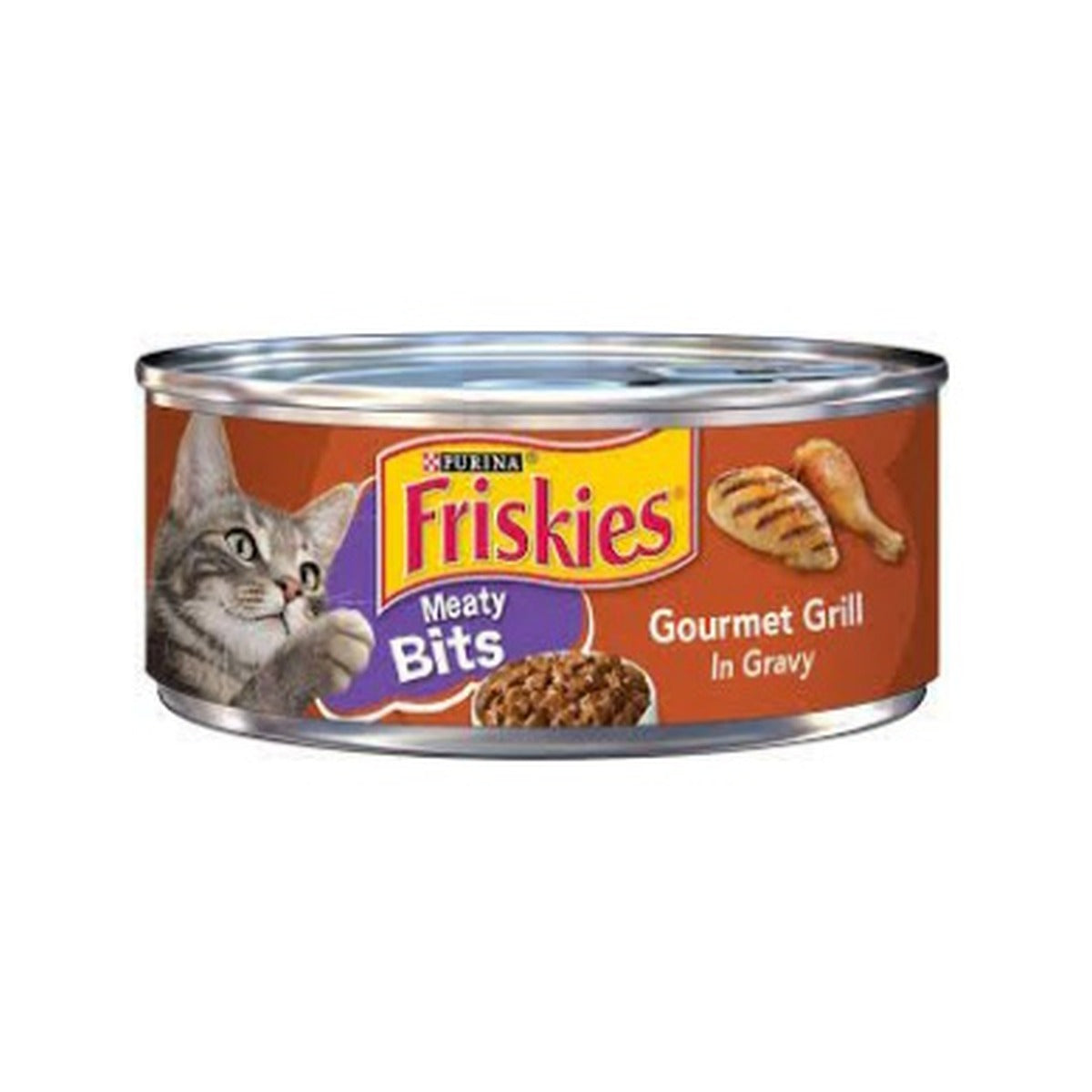 Cat Food Can Friskies Meaty Bits Gourmet Grill 5.5oz