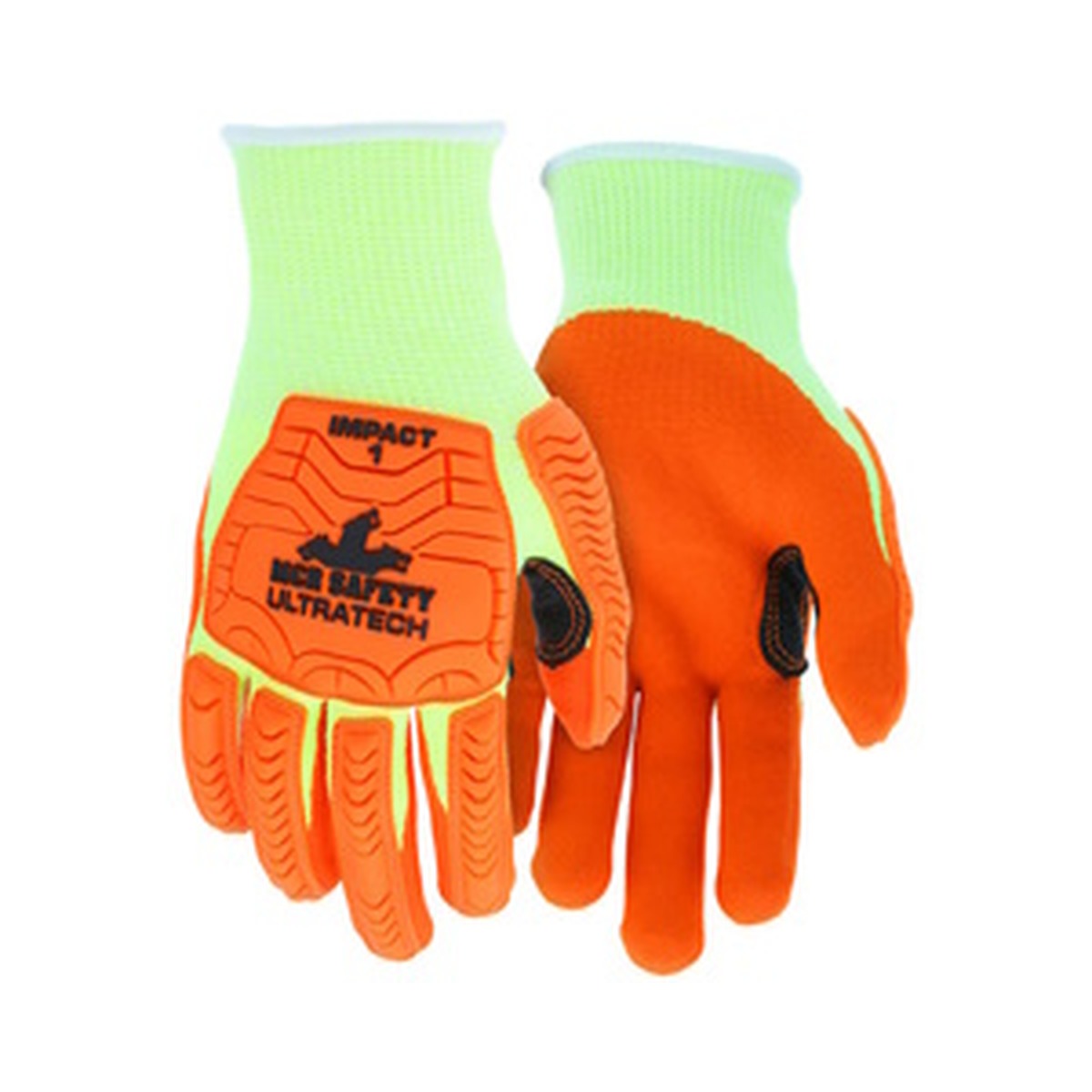 Gloves Ultra Tech A5 Hi Vis 13G Lime Orange Nitrile Medium