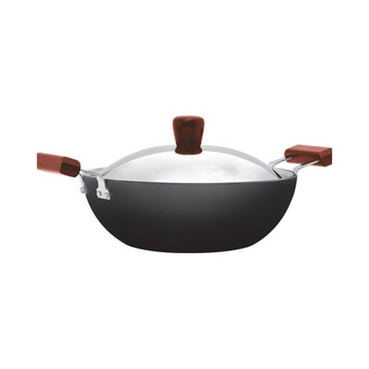 Kadai Non Stick Deep Fry Pan Flat Bottom w lid 3.5L (INK35S)