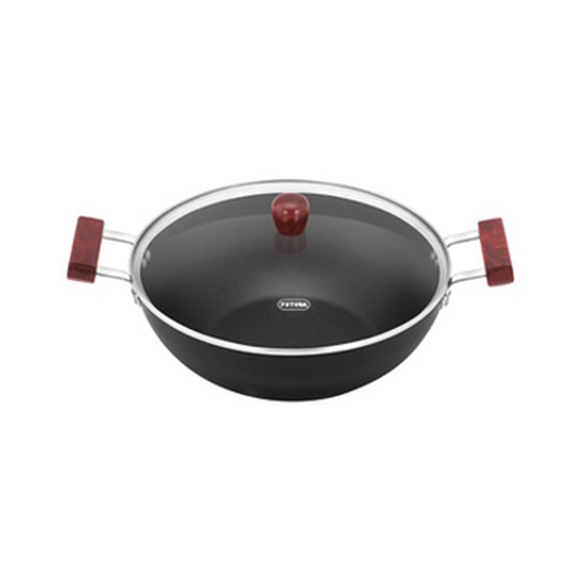 Kadai Non-Stick Deep Fry Pan w Glass lid 5L (INK50G)