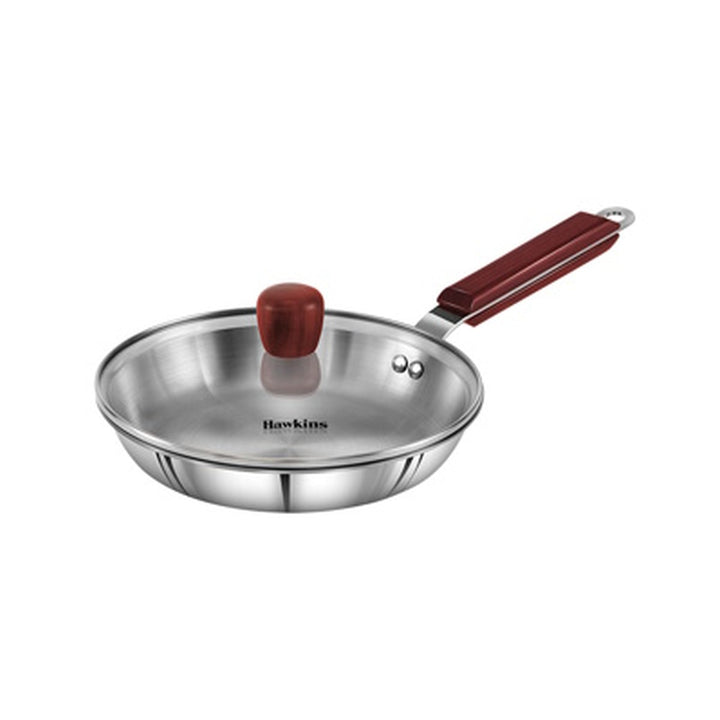 Stainless Steel Deep Fry Pan w lid- 22cm (SSF22G)