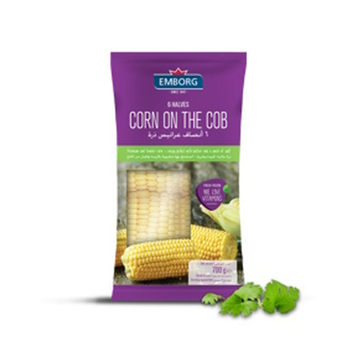 Frozen Corn on the Cob Emborg 6 halves 700g