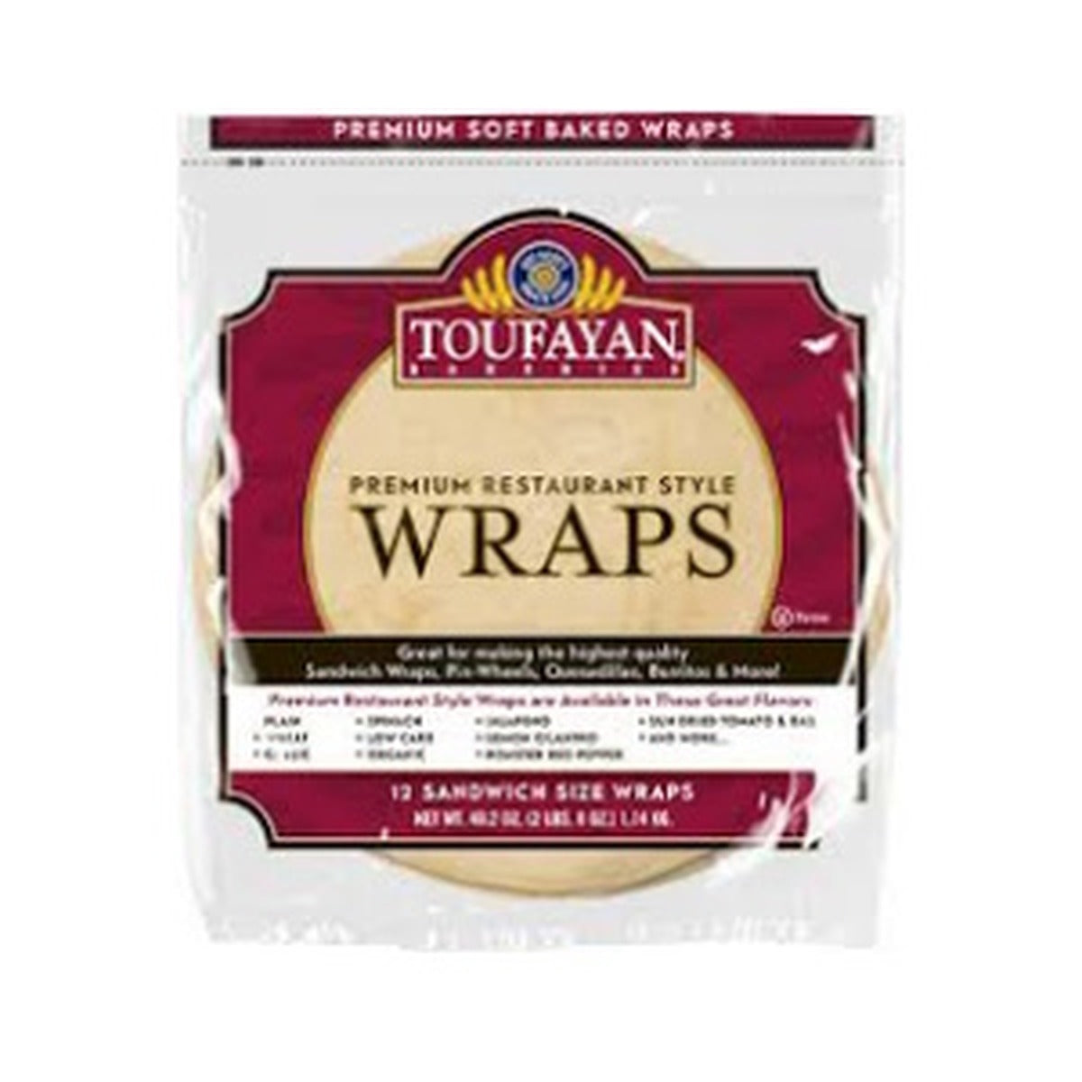 Wraps Plain Toufayan Restaurant Style 12 count