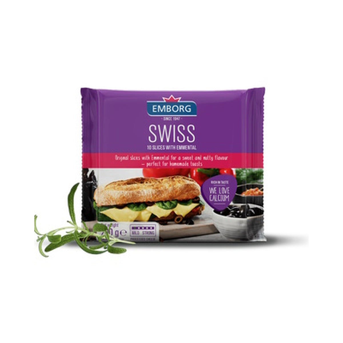 Cheese Emborg Swiss w Emmental 10 Slices 200g