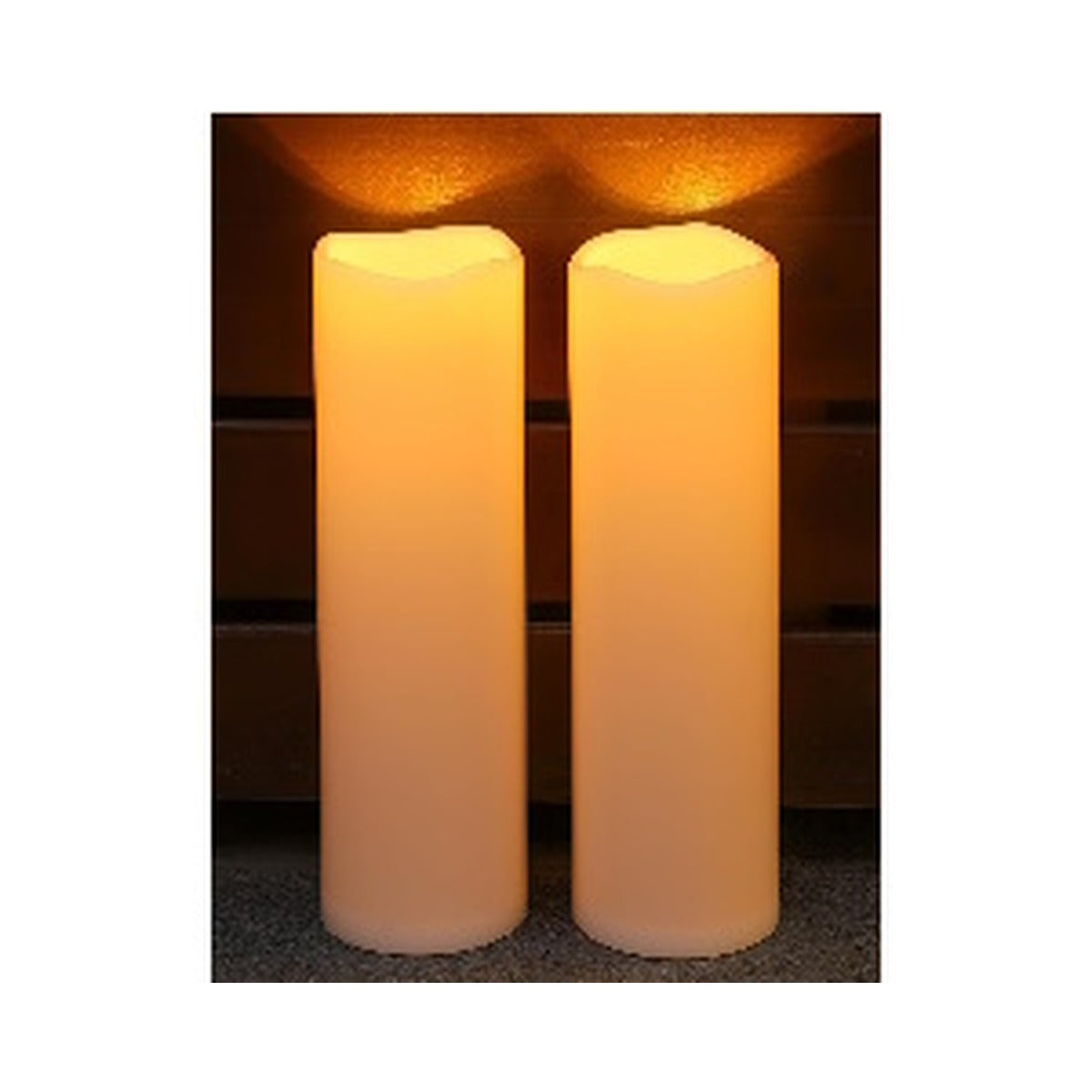 Candle Ivory Large Outdoor Solar Candles 2 set - Ivory