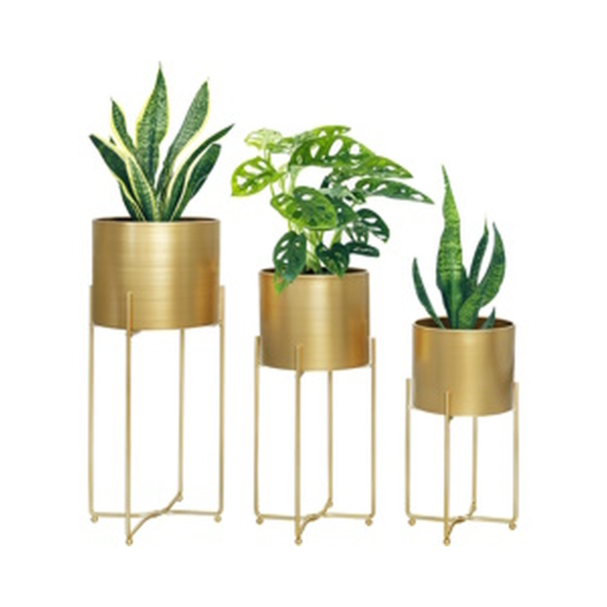 Planter Gold Tall set of 3 for Living Room Bedroom Office